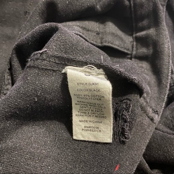 Ci Sono Black Jean Denim Rose Distressed Jacket - Picture 5 of 5